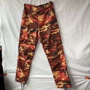 Rothco BDU Orange Cargo camo pants size small regular